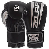 Перчатки боксерские Zelart BO-1323 размер 10 унции цвет черный-серебряный