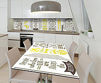 Наклейка 3Д виниловая на стол Zatarga «Кухонные слоганы» 650х1200 мм для домов, квартир, стол EH, код: 6508810