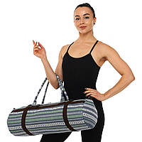 Сумка для йоги KINDFOLK Yoga bag Zelart FI-6969-6 серый-синий