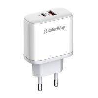 Зарядное устройство ColorWay Power Delivery Port PPS USB (Type-C PD+ USB QC3.0) (45W) white (CW-CHS042PD-WT)