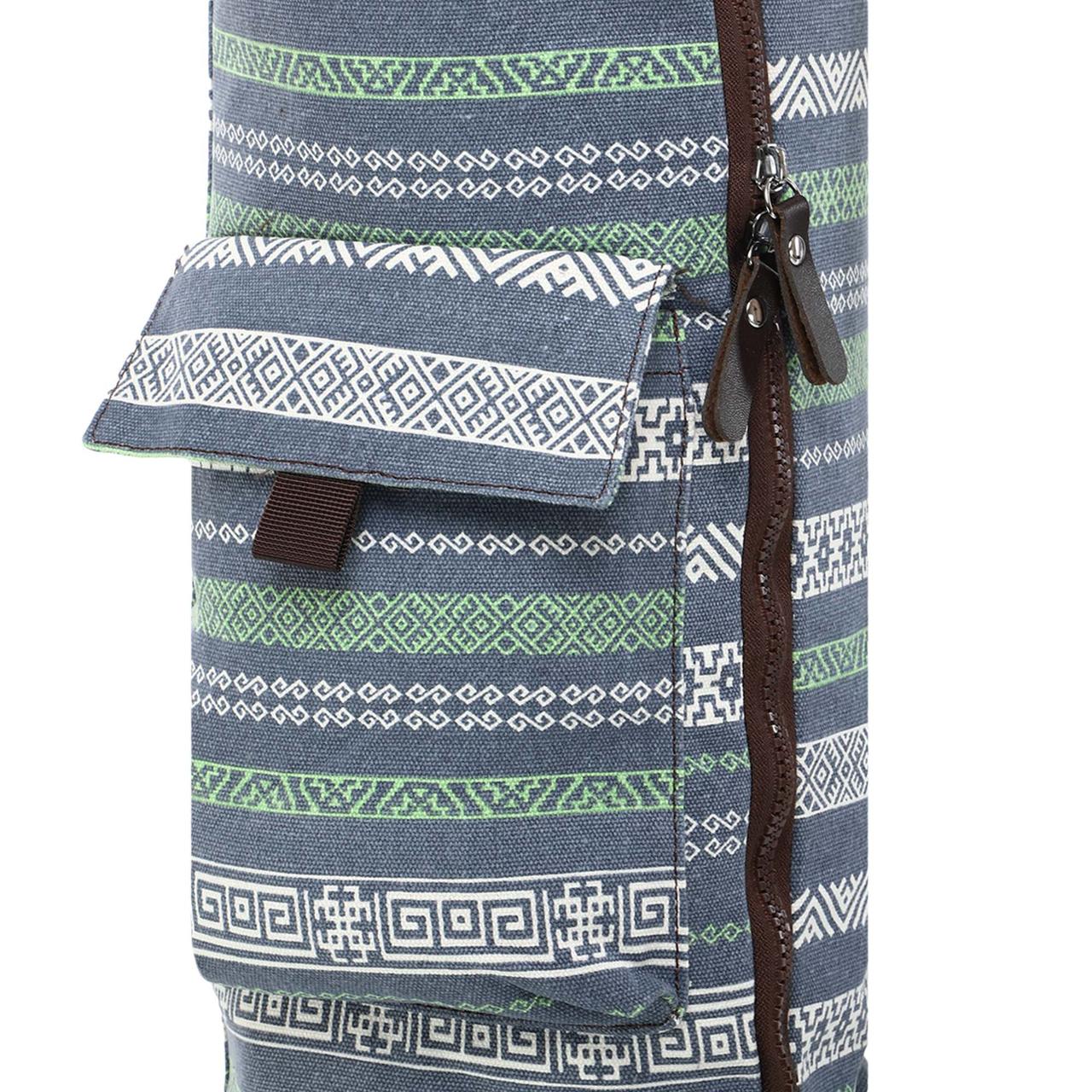 Сумка-чехол для йога коврика KINDFOLK Yoga bag Zelart FI-8362-3 серый-синий - фото 10 - id-p2132977168