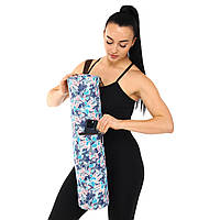 Сумка-чехол для йога коврика KINDFOLK Yoga bag Zelart FI-8365-2 розовый-голубой