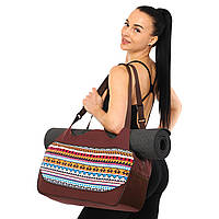 Сумка для йоги KINDFOLK Yoga bag Zelart FI-8366-1 оранжевый-голубой