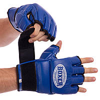 Перчатки для смешанных единоборств MMA кожаные BOXER 5020 размер M цвет синий