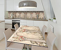 Наклейка 3Д виниловая на стол Zatarga «Вечная классика» 600х1200 мм для домов, квартир, столо QM, код: 6510666