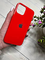 Стеклянный глянцевый чехол для Iphone 11 Pro с закрытым низом красный ( № 14 )