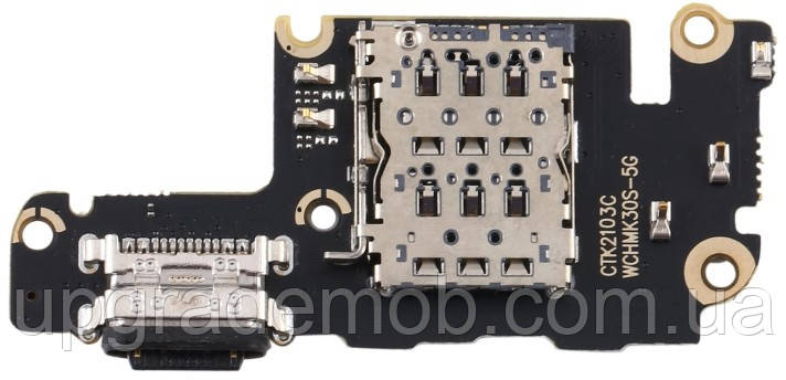 Шлейф Xiaomi Mi 10T/Mi 10T Pro/Redmi K30s з роз'ємом заряджання з роз'ємом Sim-карти з мікрофоном плата заряджання, фото 1