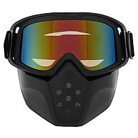 Защитная маска-трансформер очки пол-лица Zelart M-9339 черный