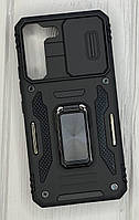 Чехол для Samsung Galaxy S22 ударопрочный чехол Camshield Army Ring на самсунг с22 черный/black