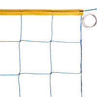 Сітка для волейболу Zelart China model 1 SO-7467 колір білий-чорний Синій-жовтий