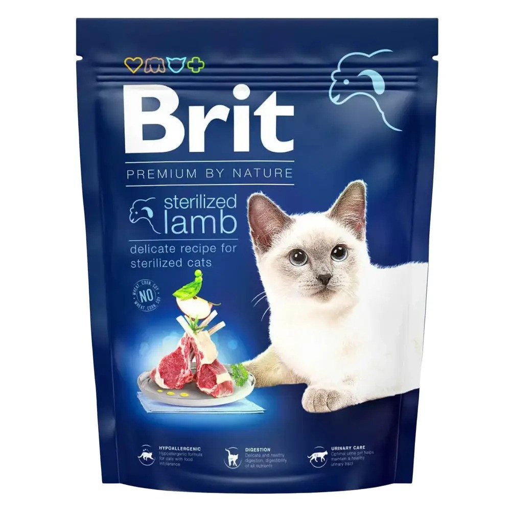 Brit Premium Sterilised Lamb для стерилізованих кішок з ягням 800 г