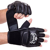 Перчатки для смешанных единоборств MMA кожаные TOP KING Ultimate TKGGU размер S цвет черный