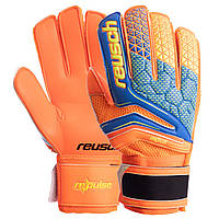 Перчатки вратарские с защитой пальцев REUSCH FB-915A размер 9 цвет лимонный-оранжевый