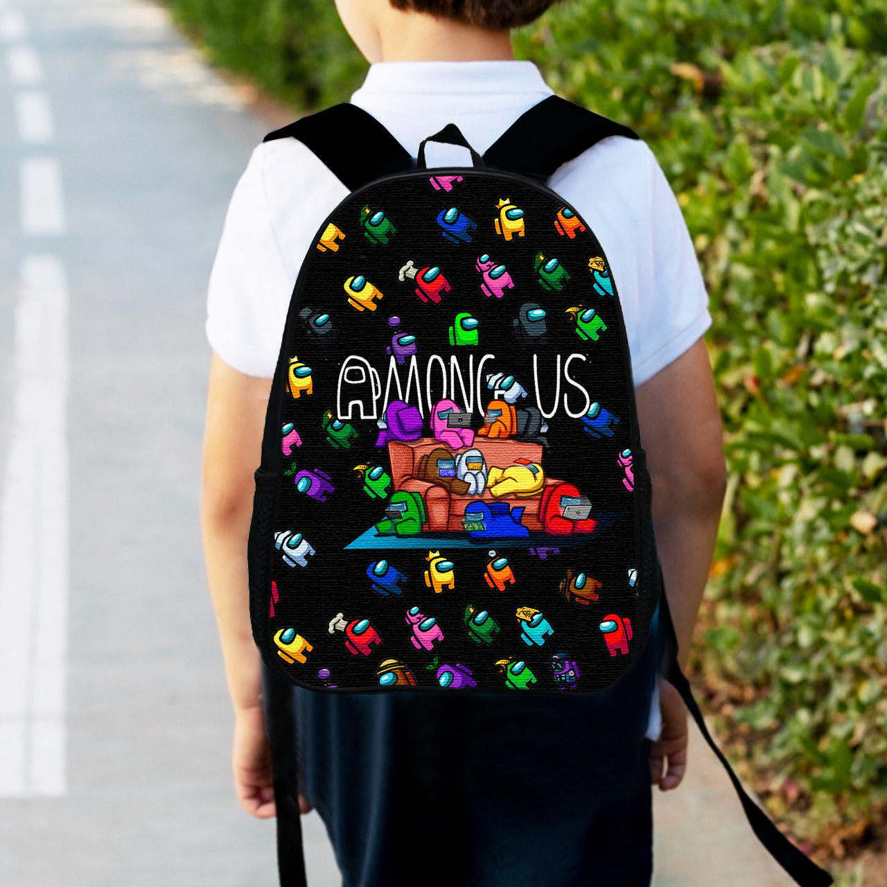 Рюкзак дитячий Амонг Ас "Among Us" 34х27см, міський ранець для хлопчика з принтом (0428), фото 1