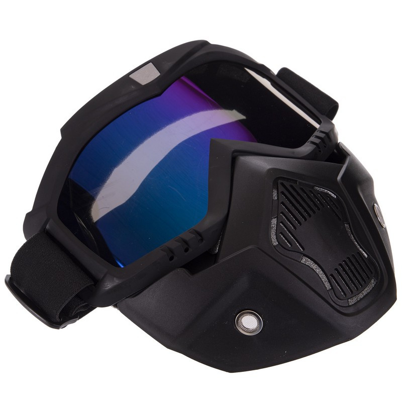 Защитная маска-трансформер очки пол-лица Zelart MS-6827 черный - фото 5 - id-p2132799552