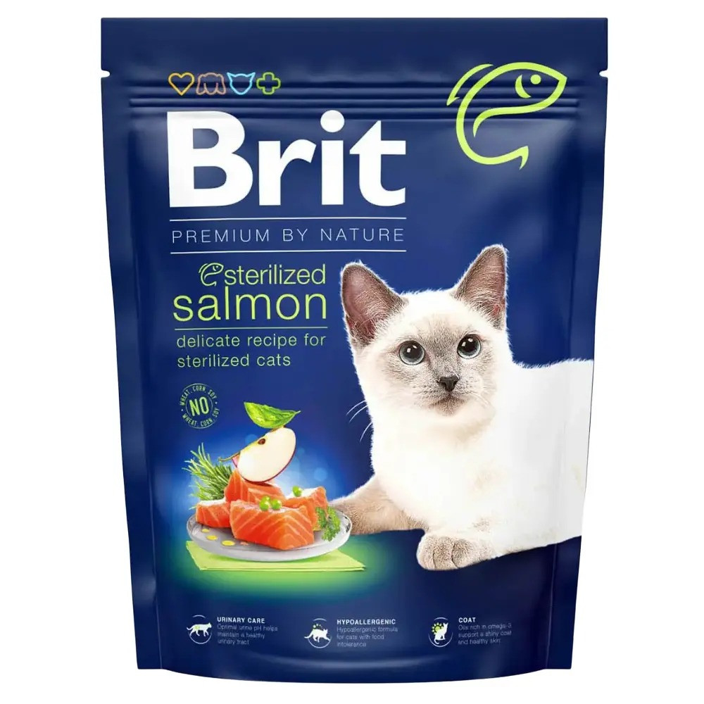 Brit Premium Sterilised Salmon для стерилізованих кішок із лососем 300 г