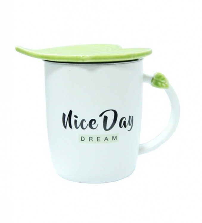 Чашка керамічна Зелений Листок Niсe Day Dream, фото 1