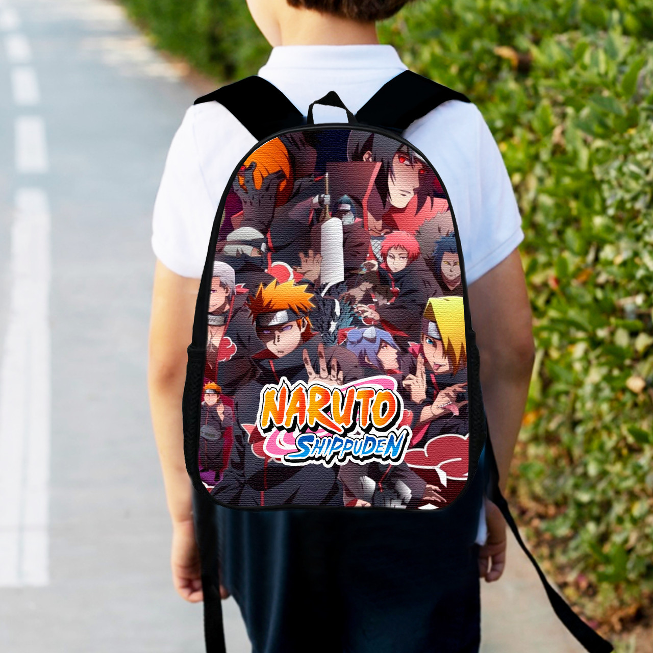 Рюкзак дитячий Аніме Наруто Акацукі, 34х27см, міський ранець для хлопчика з принтом (0431), фото 1