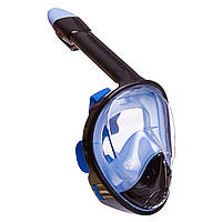 Маска для снорклинга с дыханием через нос Zelart YSE размер L-XL цвет черный-синий