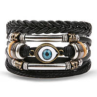 Набір шкіряних чоловічих браслетів — чоловічий браслет очей