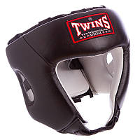 Шлем боксерский открытый кожаный TWINS HGL8 размер XL цвет черный