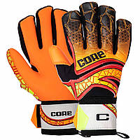 Перчатки вратарские с защитой пальцев CORE FB-9533 размер 8 цвет оранжевый