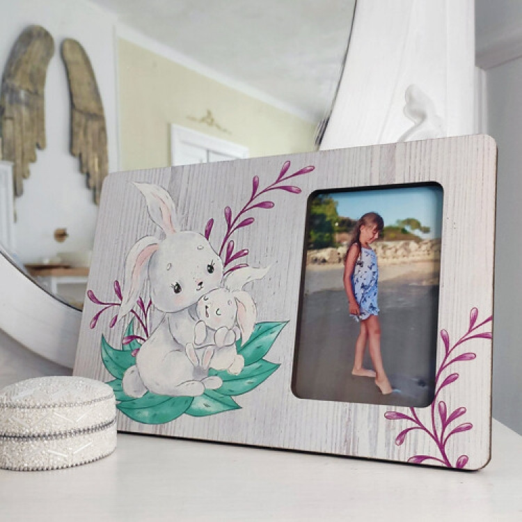 Фоторамка дитяча для фото 10х15 см Зайки, фото 1