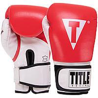 Перчатки боксерские TITLE BO-3780 размер 8 унции цвет красный-белый