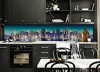 Наклейка вінілова кухонний фартух Zatarga Синєва Міста 600х2500 мм KS, код: 5562259