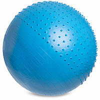 Мяч для фитнеса фитбол полумассажный Zelart FI-4437-85 цвет синий