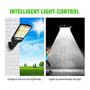 Вуличний ліхтар на сонячній батареї на стовп Sensor Street Lamp JY-616-5 Ліхтар із датчиком руху, фото 5