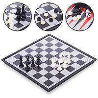 Набор настольных игр 3 в 1 дорожные на магнитах Zelart 9918 шахматы, шашки, нарды