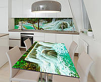 Наклейка 3Д виниловая на стол Zatarga «Бурлящие водопады» 650х1200 мм для домов, квартир, сто CS, код: 6439808