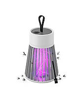 Ловушка-лампа от насекомых Mosquito killing Lamp YG-002 аккумуляторная с LED подсветкой и USB-зарядкой Серая