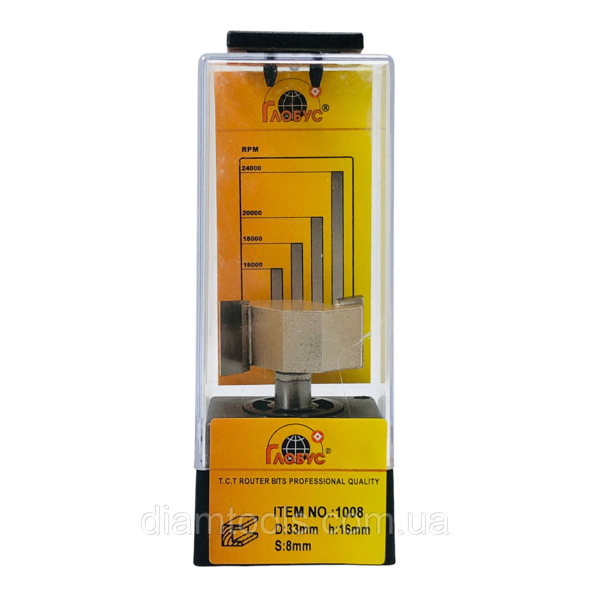 Фреза Глобус кромкова фальцева 1008 D33 d8 L51 h16, фото 1