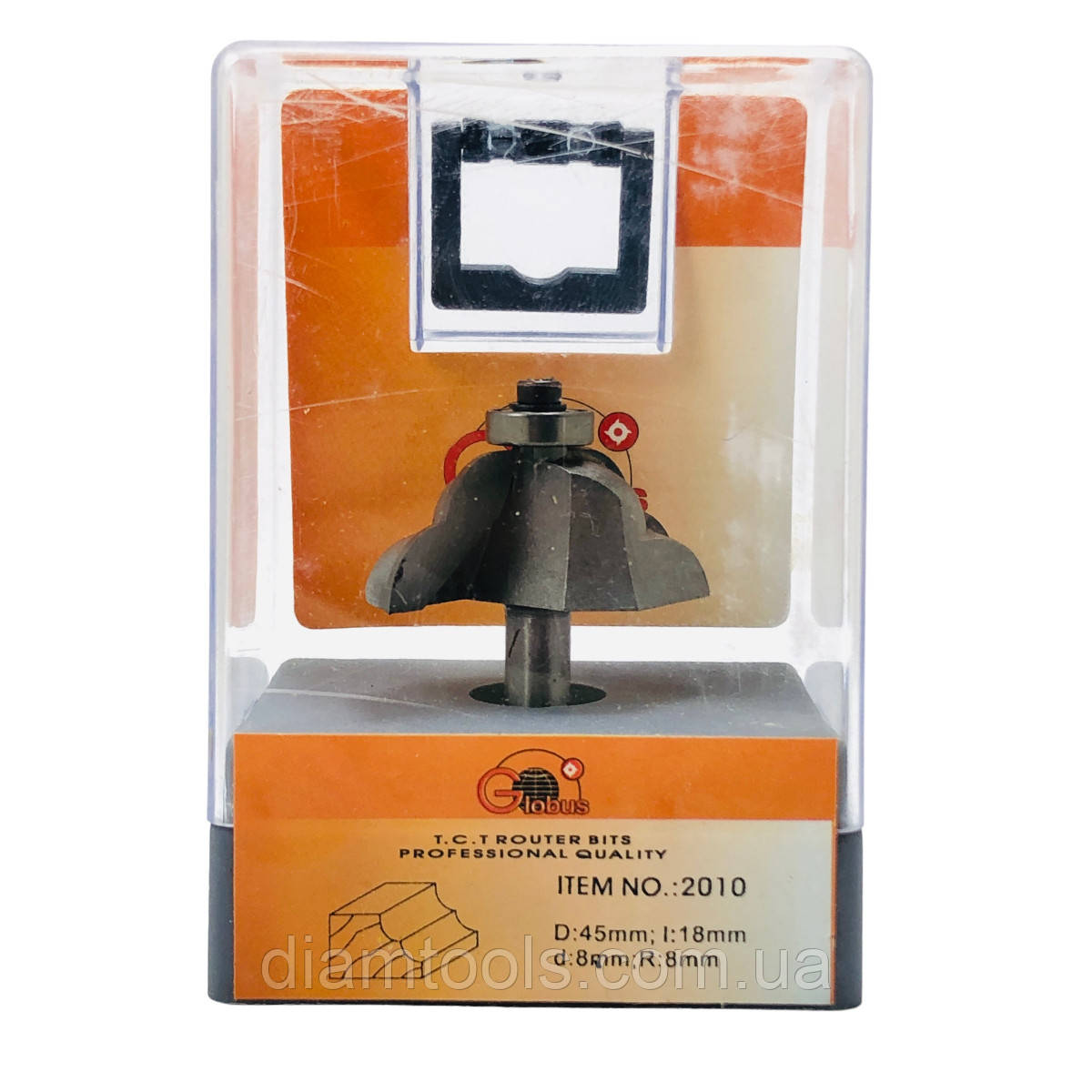 Фреза кромкова калювальна Глобус 2010 D45 d8 L53 h18 R8, фото 1
