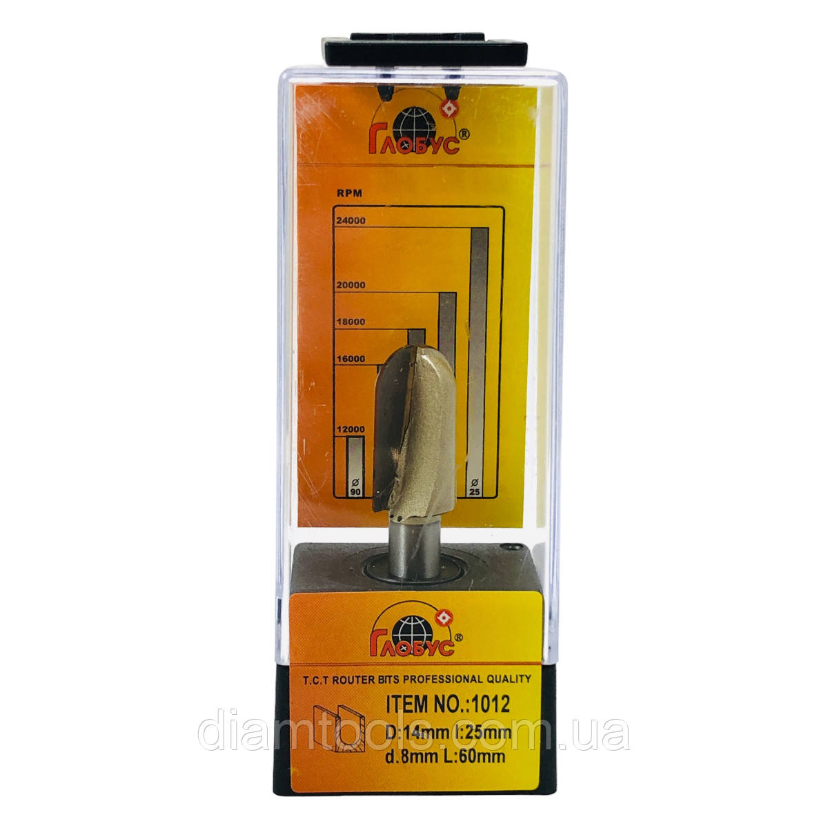 Фреза пазова галтельна Глобус D14 d8 L60 h25