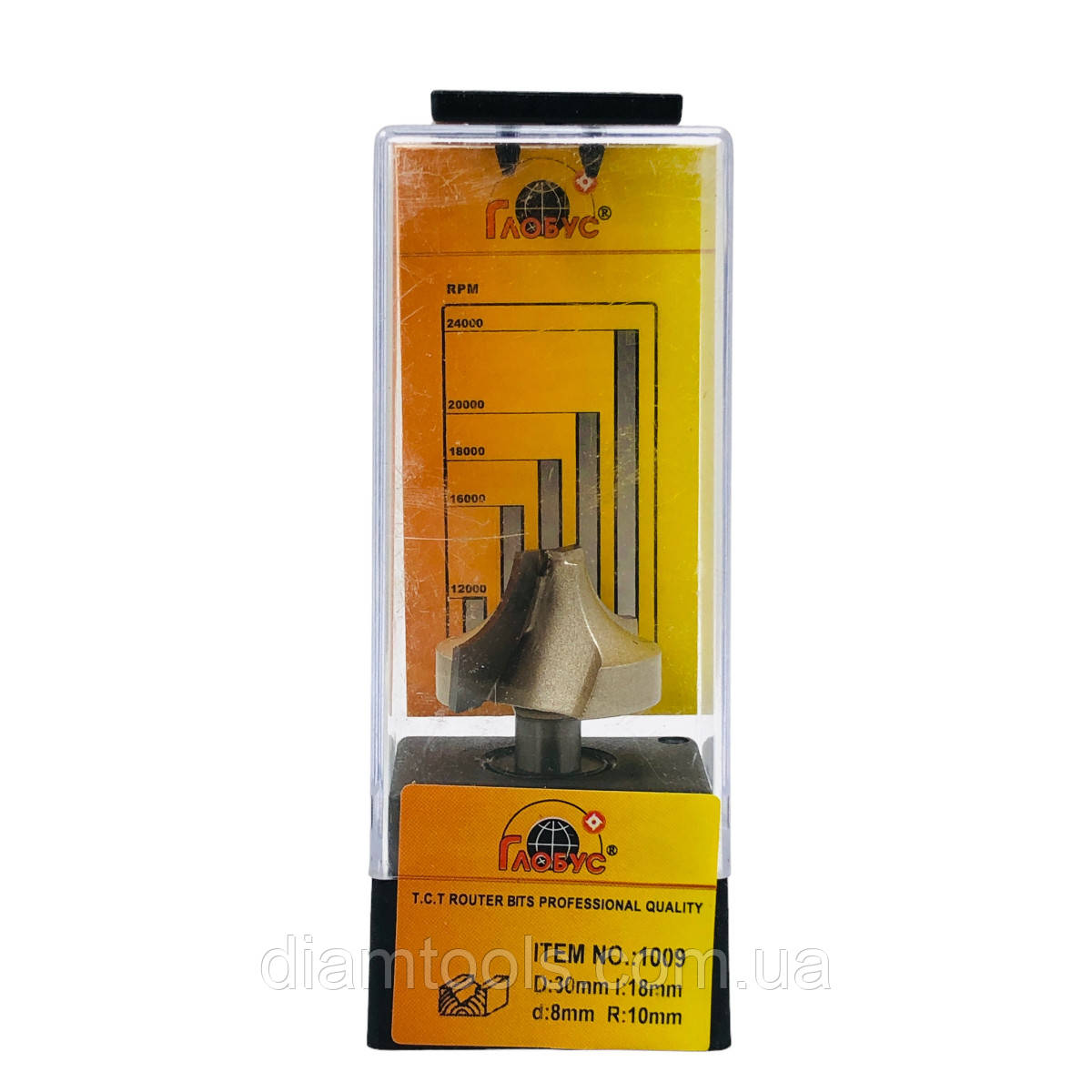 Фреза пазова фасонна Глобус 1009 D30 d8 L53 h18 R10