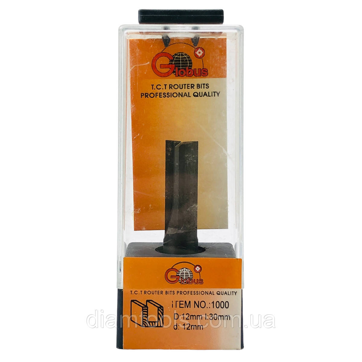 Фреза по дереву ГЛОБУС пазова пряма цільносплавна 1000 D12 d12 L65 h30 z2, фото 1