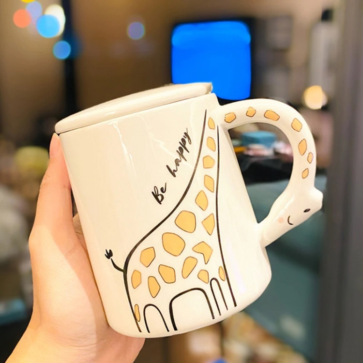 Кружка Жираф з ложкой та кришкою 410 мл, фото 1