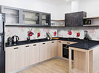 Наклейка виниловая кухонный фартук Zatarga 3Д Красные Розы 600х3000 мм TM, код: 5570491