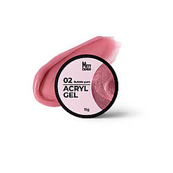 Акрил гель Mett Expert Acryl Gel Bubble gum №002 Камуфлювальний рожевий 15 г