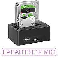 Док-станция для HDD/SSD 2 отсека SATA 2.5"/3.5" Maiwo, черная, USB 3.0