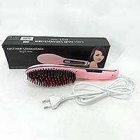 Расческа выпрямитель Fast Hair Straightener. NZ-819 Цвет: розовый