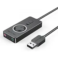 Внешняя звуковая карта Vention USB to 3х 3.5 мм female USB External Sound Card 1 м Black (CDRBF)