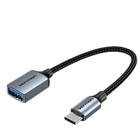 Переходник-адаптер Vention Type-C Male to USB 3.0 Female OTG Data Cable Connector 0.15 м Gray (CCXHB)