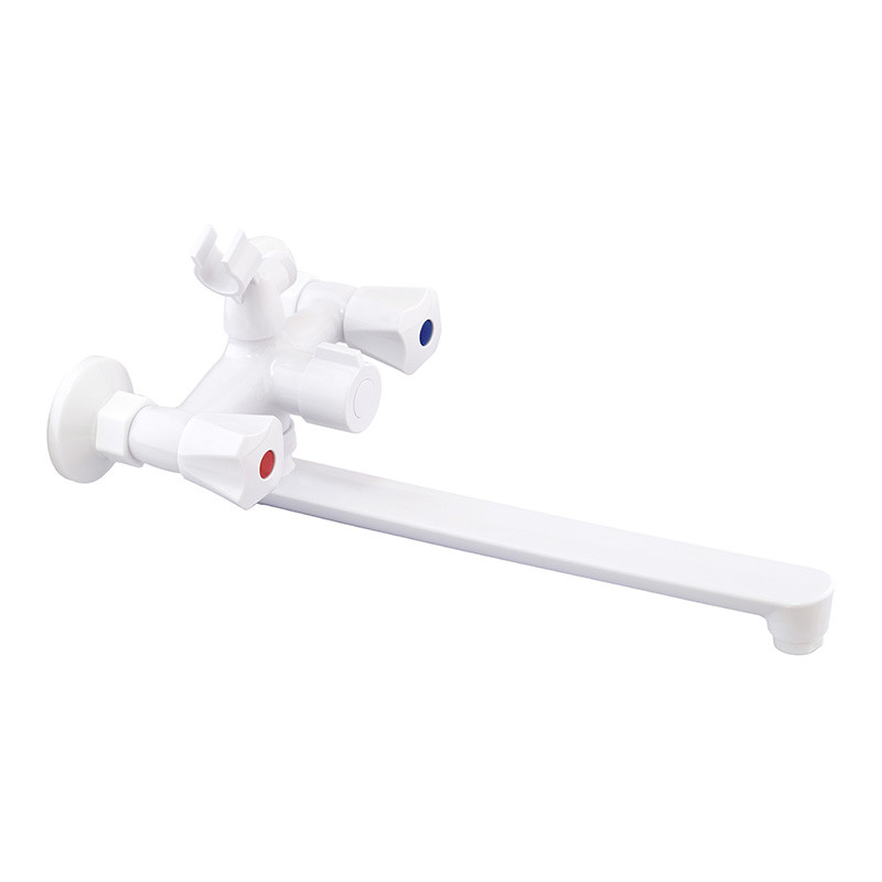Змішувач для ванни Plamix Omega-140 Euro White з довгим виливом 290 мм (PM0648)
