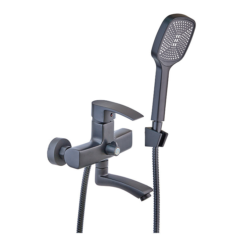 Змішувач для ванної Mixxus Magnum 009 Euro Black з коротким виливом 11-15 см (MI6198)