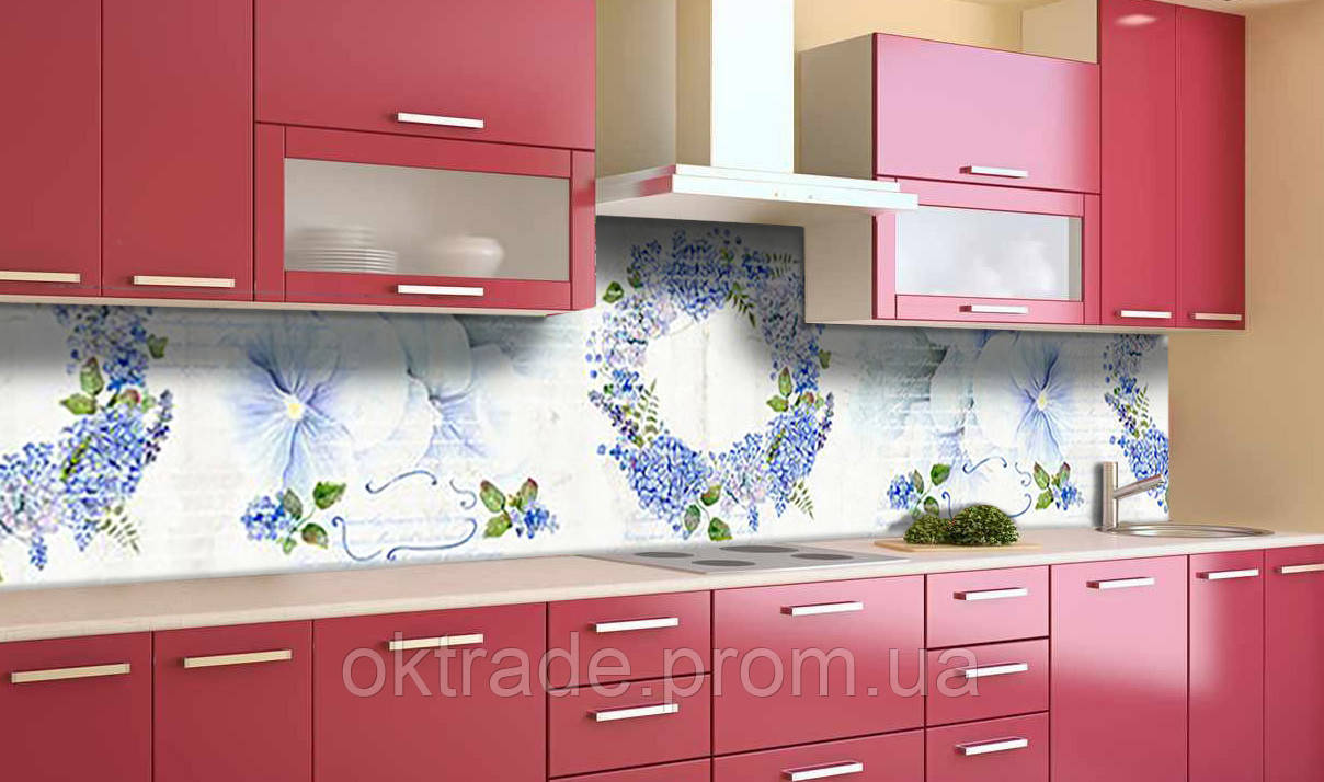 Наклейка виниловая кухонный фартук Zatarga Венок из полевых цветов 600х3000 мм OD, код: 5570534 - фото 2 - id-p2133254719