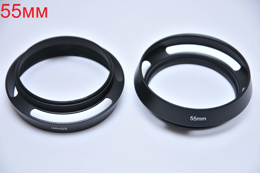 55 мм Бленда Вигнута з вентиляцією Метал для об'єктива фото, фото 1